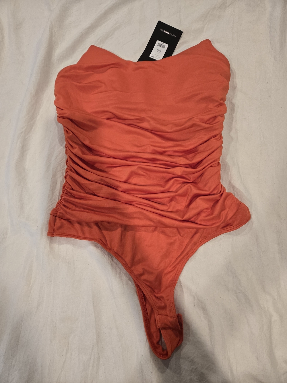 Fashion Nova Orange Strapless Bodysuit